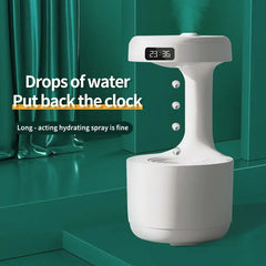 Clock Time Display Anti Gravity Water Drop Humidifier