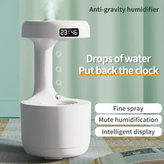 Clock Time Display Anti Gravity Water Drop Humidifier